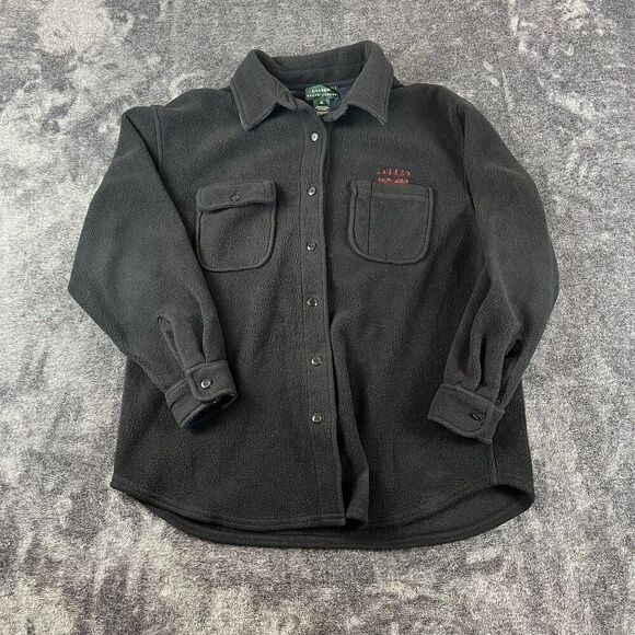 Lauren Ralph Lauren Sweaters - Lauren Ralph Lauren Fleece Button Up Pockets Black Plaid Shacket Women's M